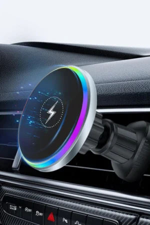Pulse: MagSafe Car Wireless Charger with Sound-Reactive Ambient Lights & 2-in-1 Phone Mount for Hands-Free Charging